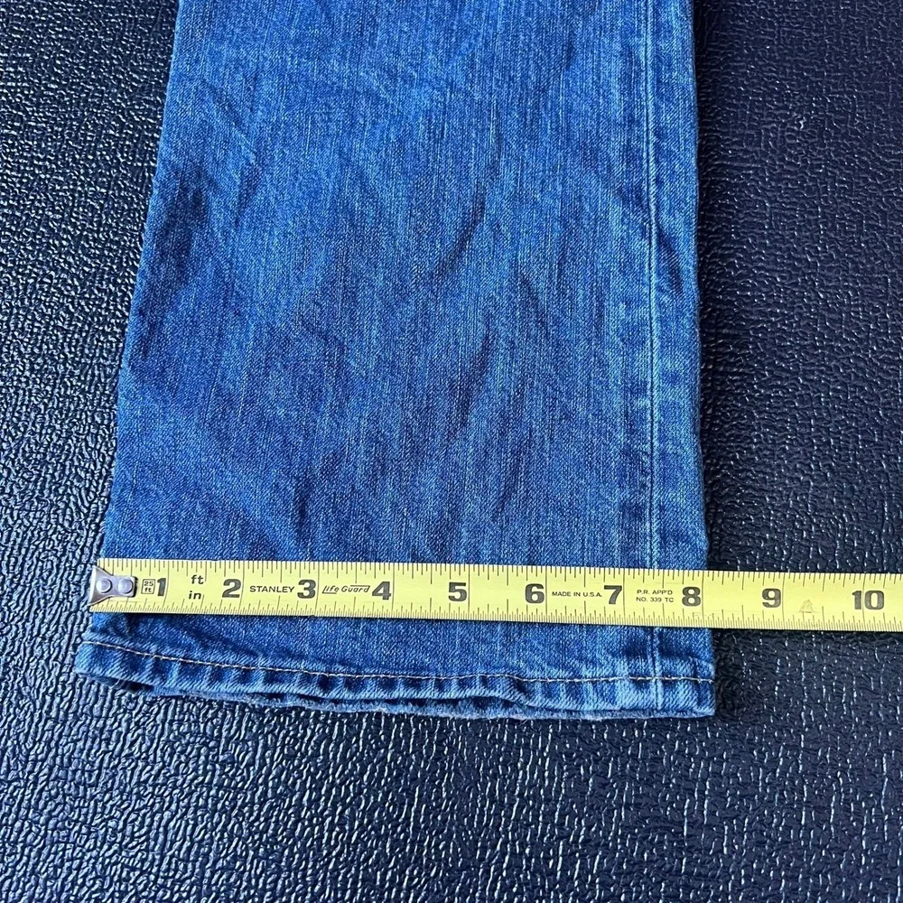 VTG Y2K Polo Ralph Lauren Mens Jeans Straight Leg 35x32 Preppy Leather Patch 90s
